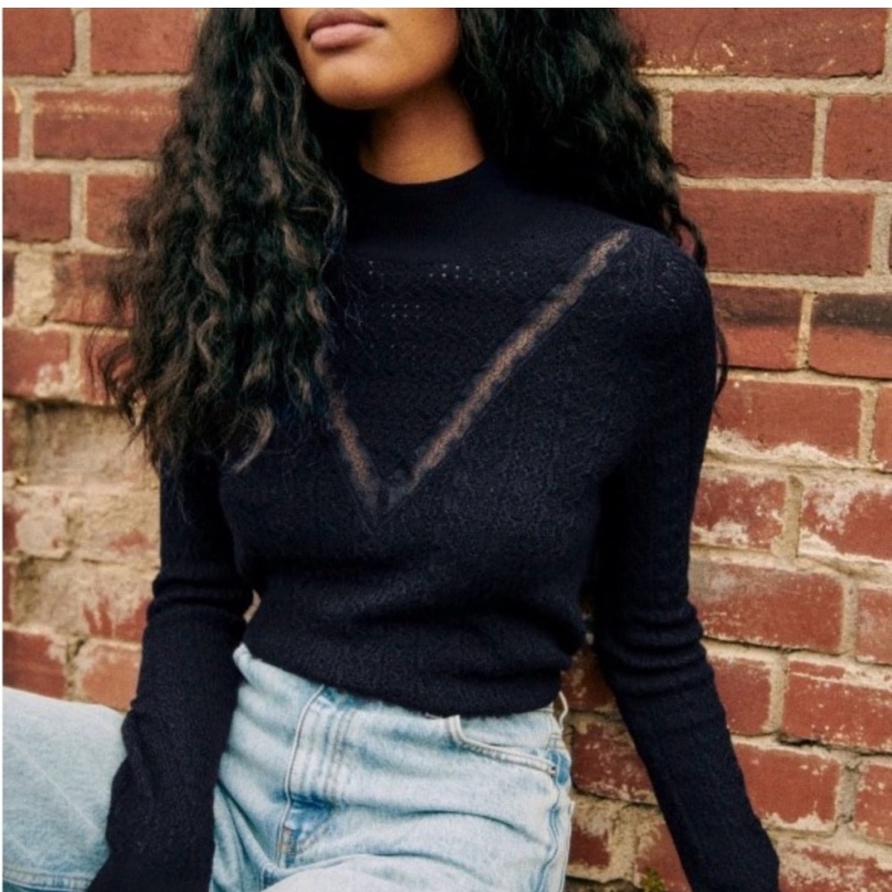Sezane Black Women's Turtleneck Sweater